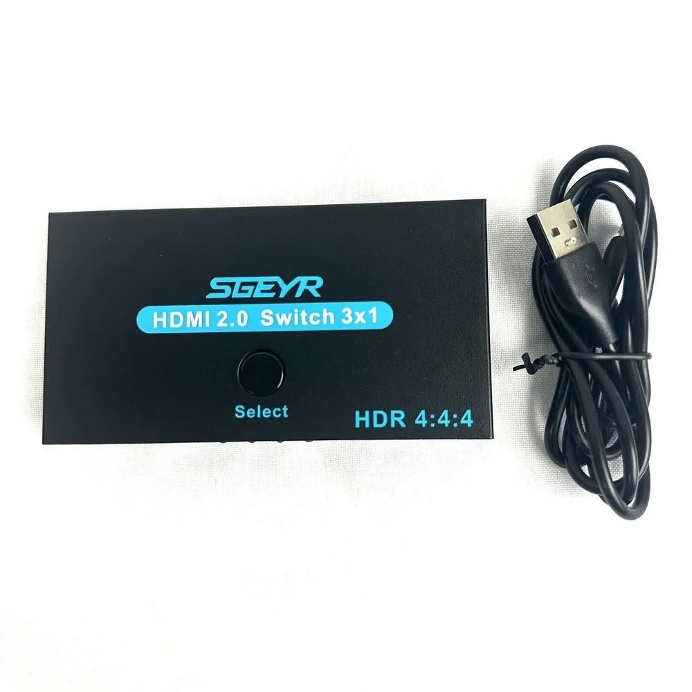 SGEYR HDMI 2.0 Switch Splitter 3 Port 4K HDMI Switch 3 in 1 Out HDMI 4K Ultra HD